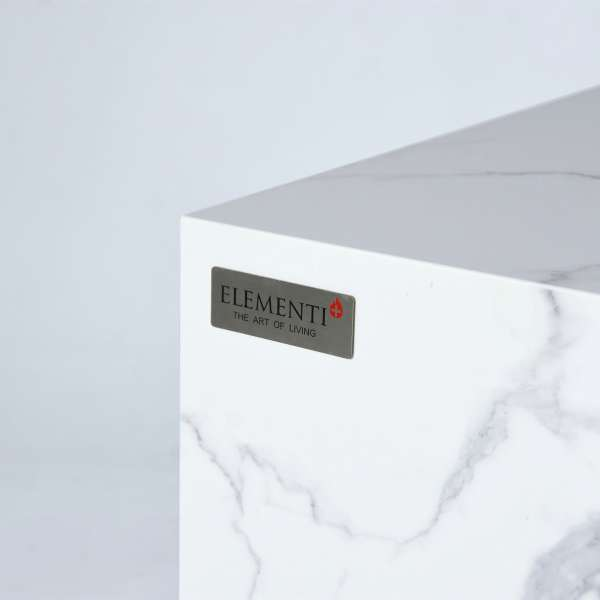Elementi Plus Carrara Marble Porcelain Fire Table