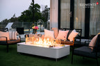 Elementi Plus Athens Rectangular Marble Concrete Base Fire Pit Table