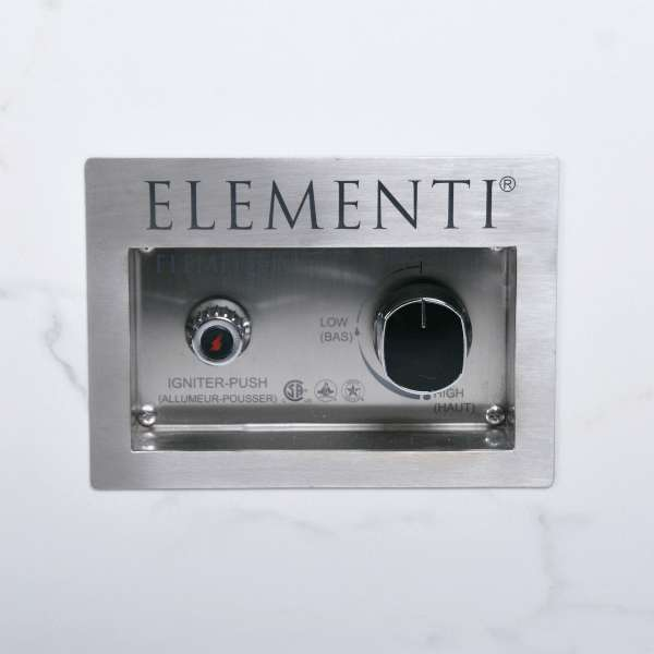 Elementi Plus Carrara Marble Porcelain Fire Table