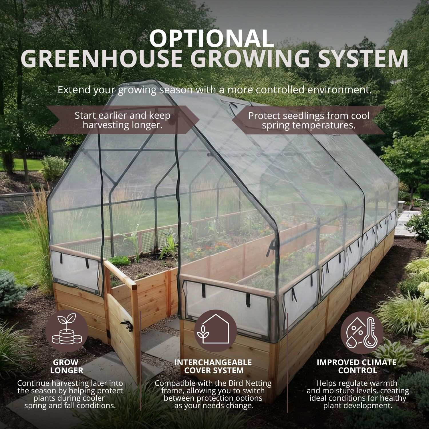Outdoor Living Today Garden in a Box with Birdnetting Cover | 8 x 16