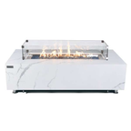 Elementi Plus Carrara Marble Porcelain Fire Table